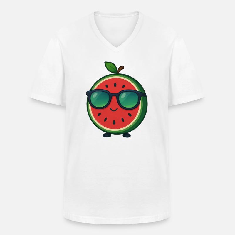 Fruchtige Wassermelone Sommer Spaß Cool Frucht - Männer-T-Shirt mit V-Ausschnitt - Weiß