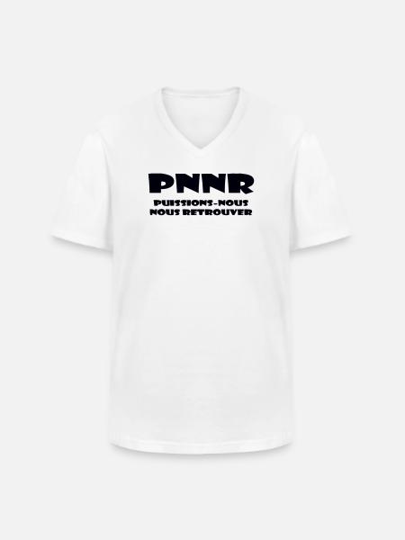 Design Graphique Abstrait - T-shirt col V Homme - blanc