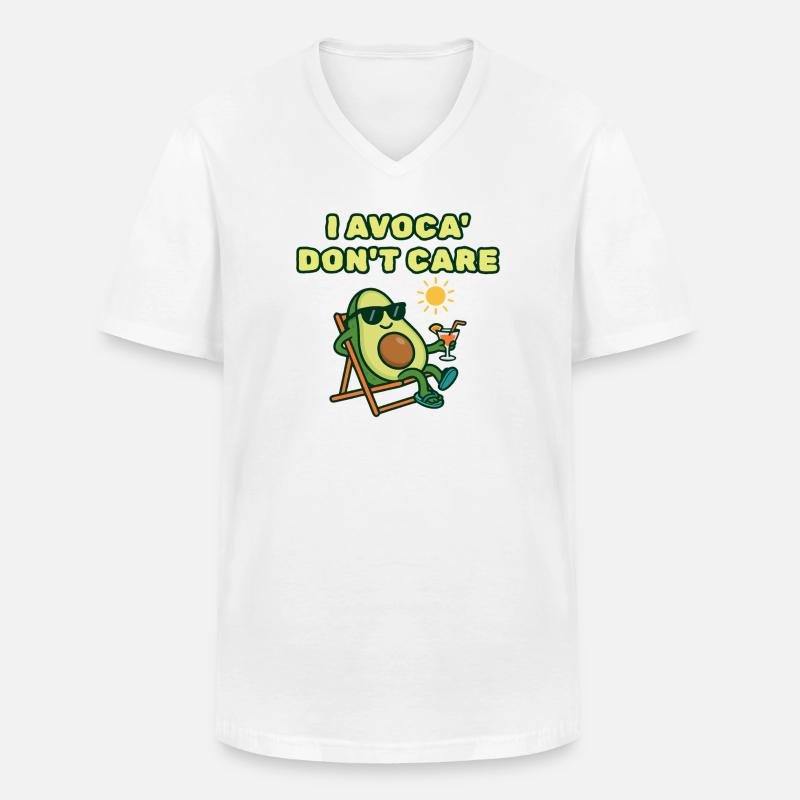 Avocado Chill: Mir ist Avoca egal. - Männer-T-Shirt mit V-Ausschnitt - Weiß