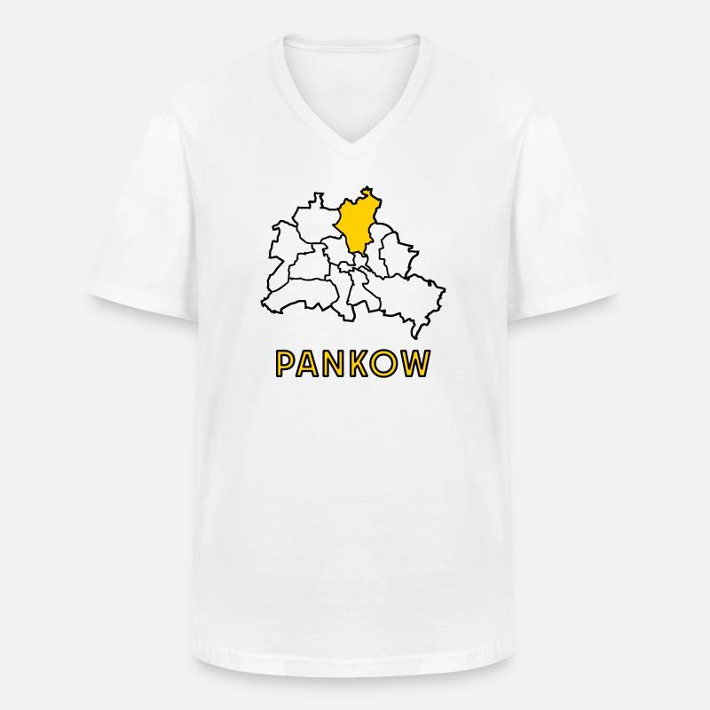 PANKOW, Stadtteil von Berlin - Männer-T-Shirt mit V-Ausschnitt - Weiß