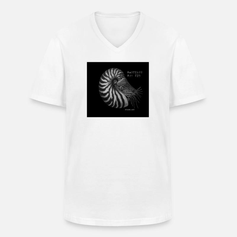 Perlboot - Nautilus - Männer-T-Shirt mit V-Ausschnitt - Weiß