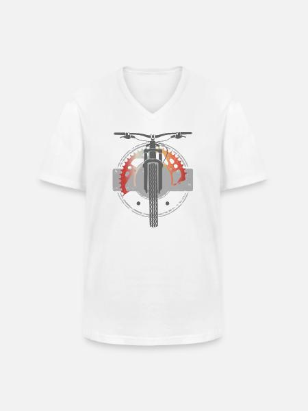 MTB Vers01 - Männer-T-Shirt mit V-Ausschnitt - Weiß