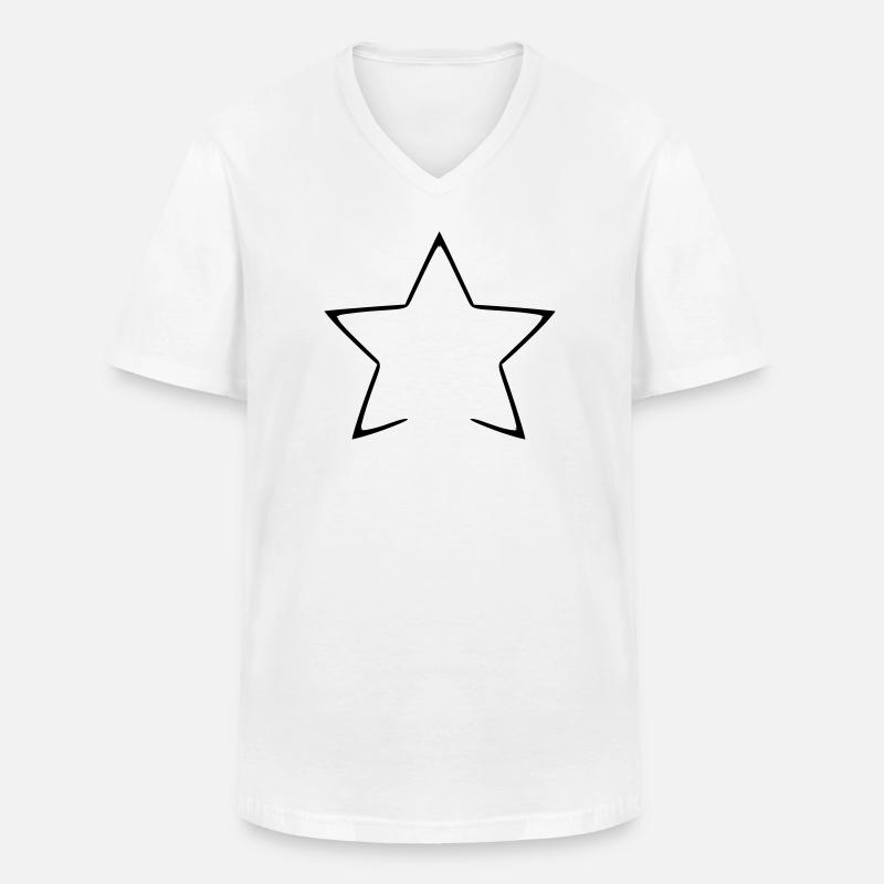 Himmlisches Hemd mit Sternennachtmuster - Männer-T-Shirt mit V-Ausschnitt - Weiß