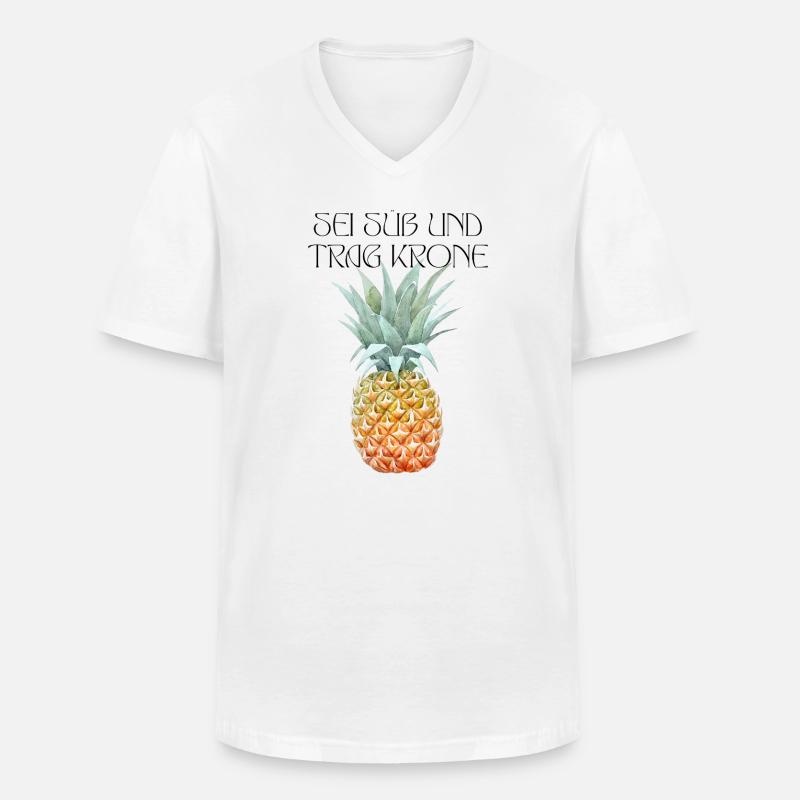 Sei süß und trag Krone - Männer-T-Shirt mit V-Ausschnitt - Weiß