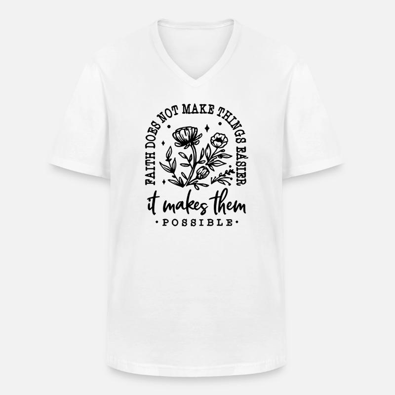 Glaube macht Dinge möglich - Männer-T-Shirt mit V-Ausschnitt - Weiß