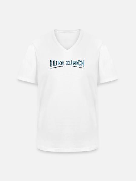 I like Zurich | Zurich-Design - Men's V-Neck T-Shirt - white