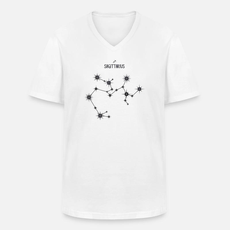 Schütze Sternzeichen Sternbild Schwarz & Grau - Männer-T-Shirt mit V-Ausschnitt - Weiß