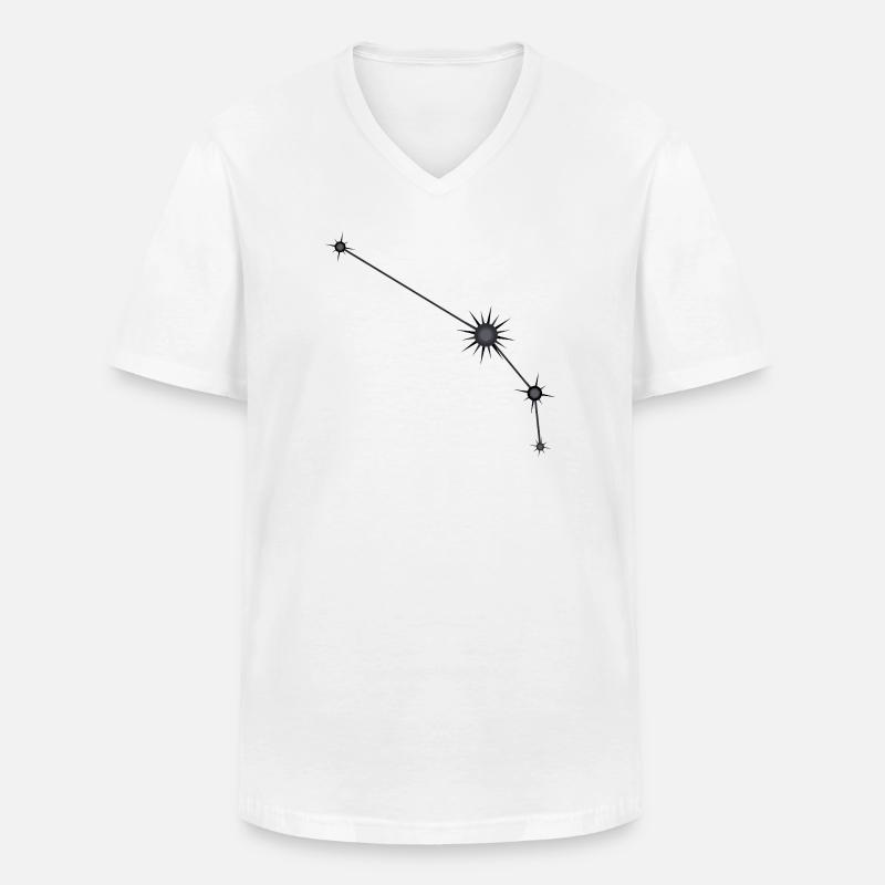 Widder Stern Sternbild Sternzeichen Schwarz & Grau - Männer-T-Shirt mit V-Ausschnitt - Weiß