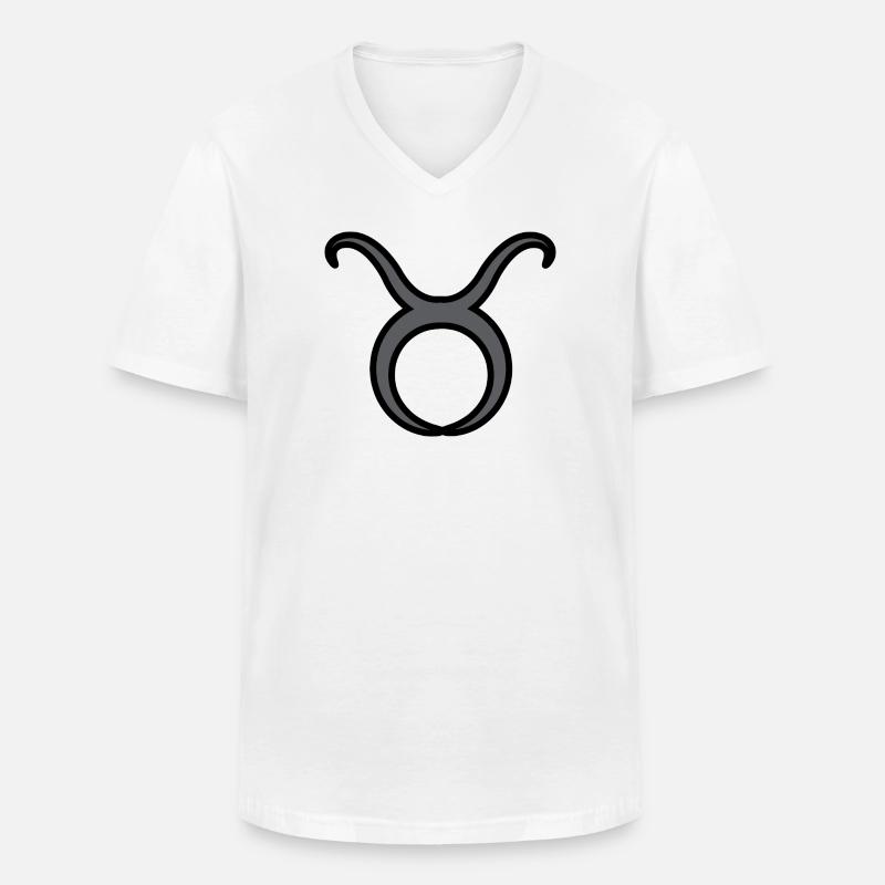 Stier Sternzeichen Symbol Schwarz & Grau - Männer-T-Shirt mit V-Ausschnitt - Weiß