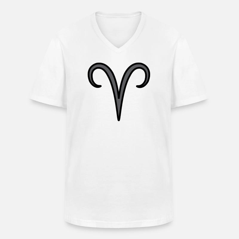 Widder Sternzeichen Symbol Schwarz & Grau - Männer-T-Shirt mit V-Ausschnitt - Weiß