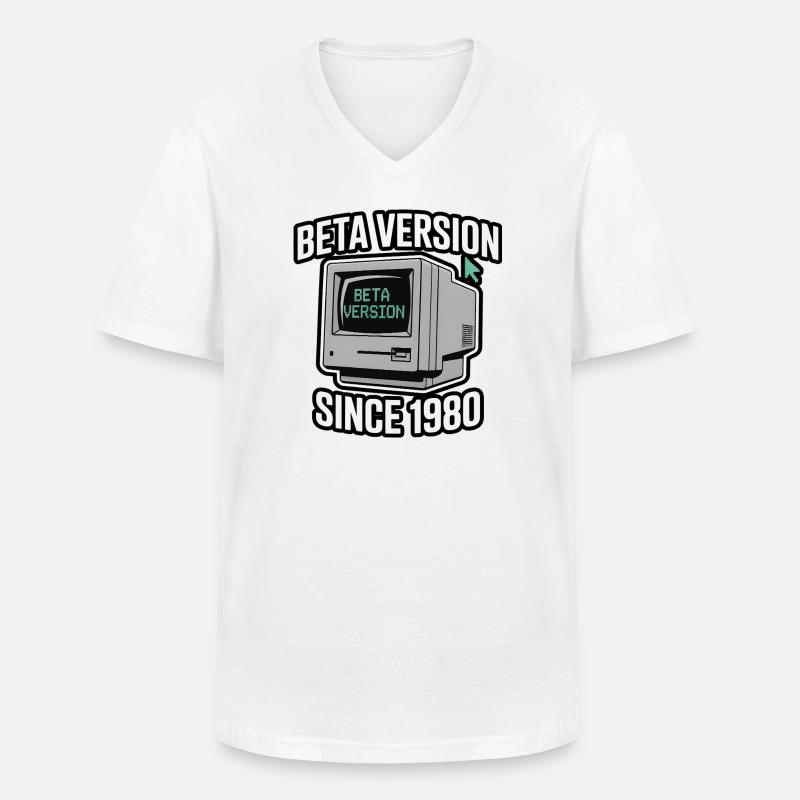 Retro Computer Beta Version Design - Men's V-Neck T-Shirt - white