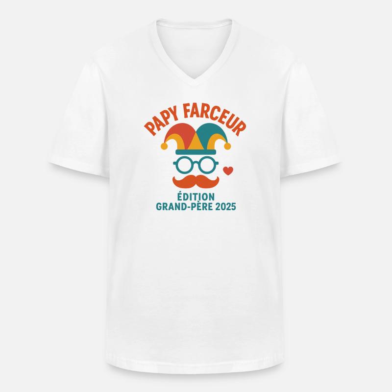 Opa Prankster – Opa Edition 2025 - Männer-T-Shirt mit V-Ausschnitt - Weiß