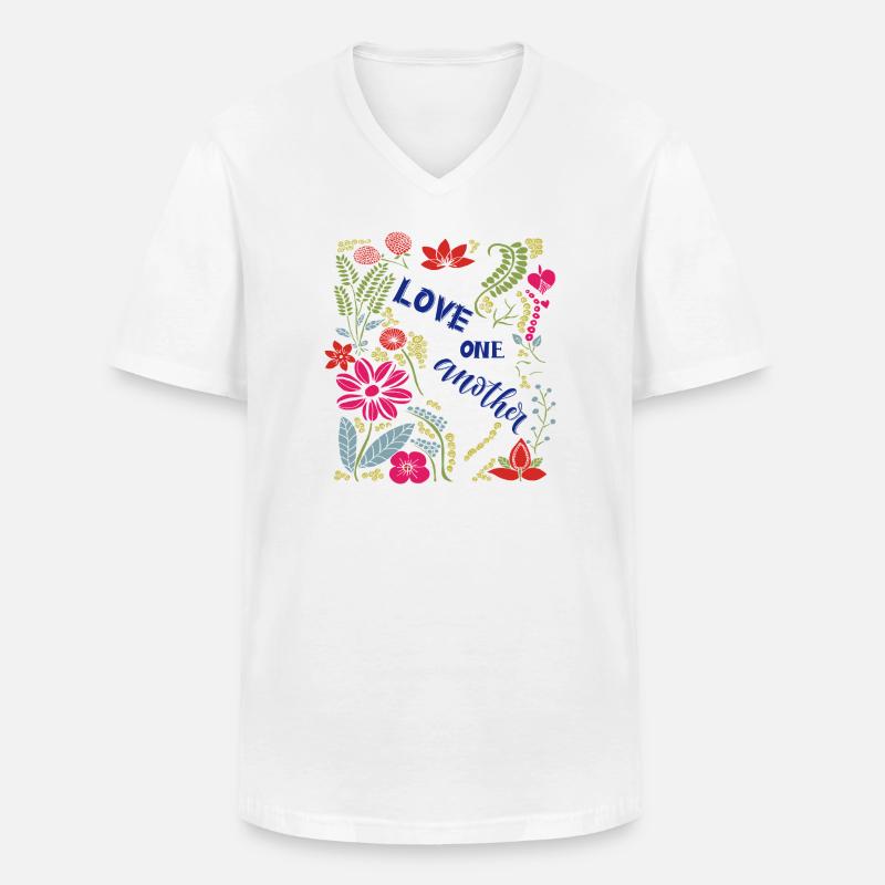 Love One Another   - Männer-T-Shirt mit V-Ausschnitt - Weiß