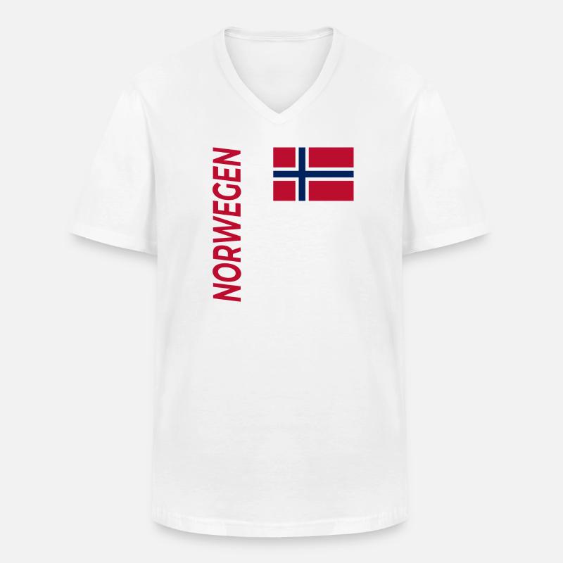 Hardangerfjord - Männer-T-Shirt mit V-Ausschnitt - Weiß