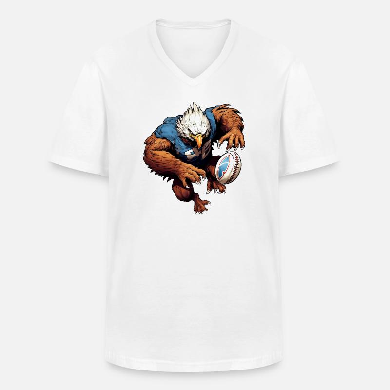 Eagle Rugby - Men's V-Neck T-Shirt - white