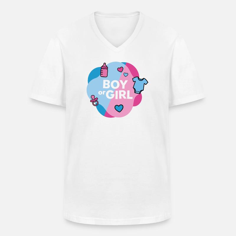 Geschlecht enthüllen Junge oder Mädchen - Männer-T-Shirt mit V-Ausschnitt - Weiß