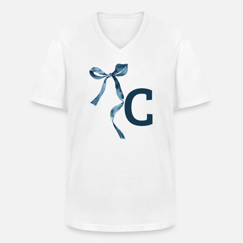 Monogram c Geschenkidee - Männer-T-Shirt mit V-Ausschnitt - Weiß