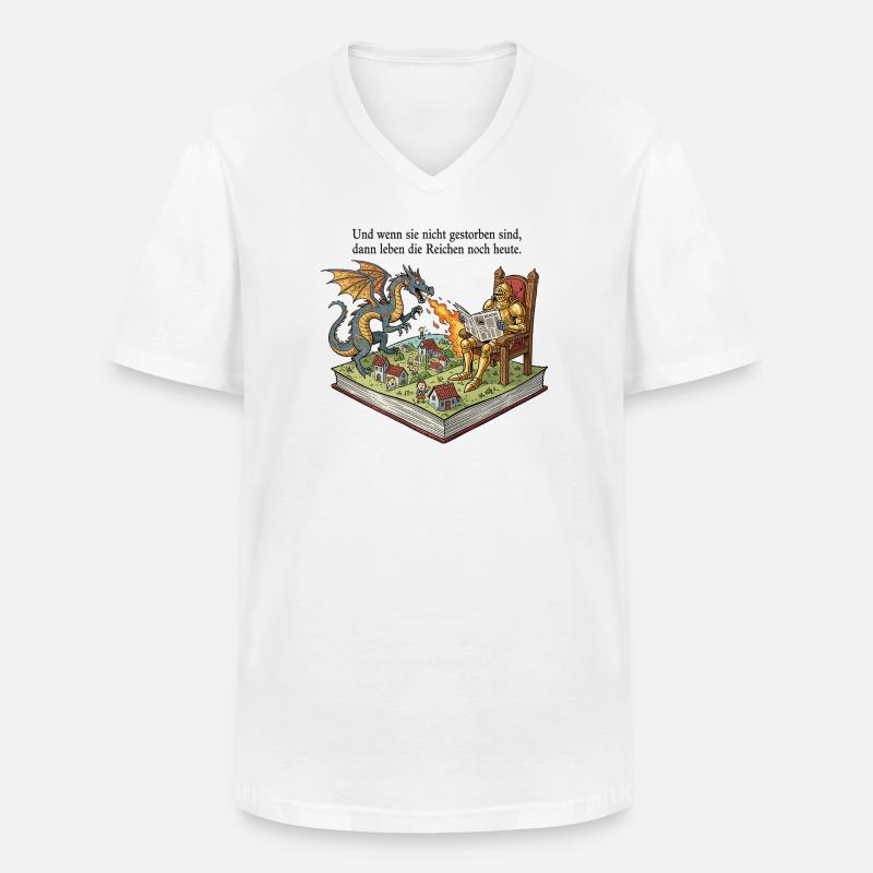 Die Reichen leben noch heute - Männer-T-Shirt mit V-Ausschnitt - Weiß