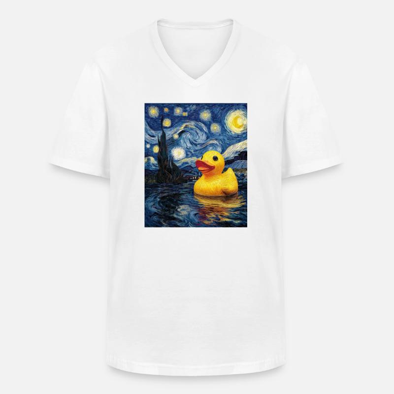 Quietscheentchen - Männer-T-Shirt mit V-Ausschnitt - Weiß