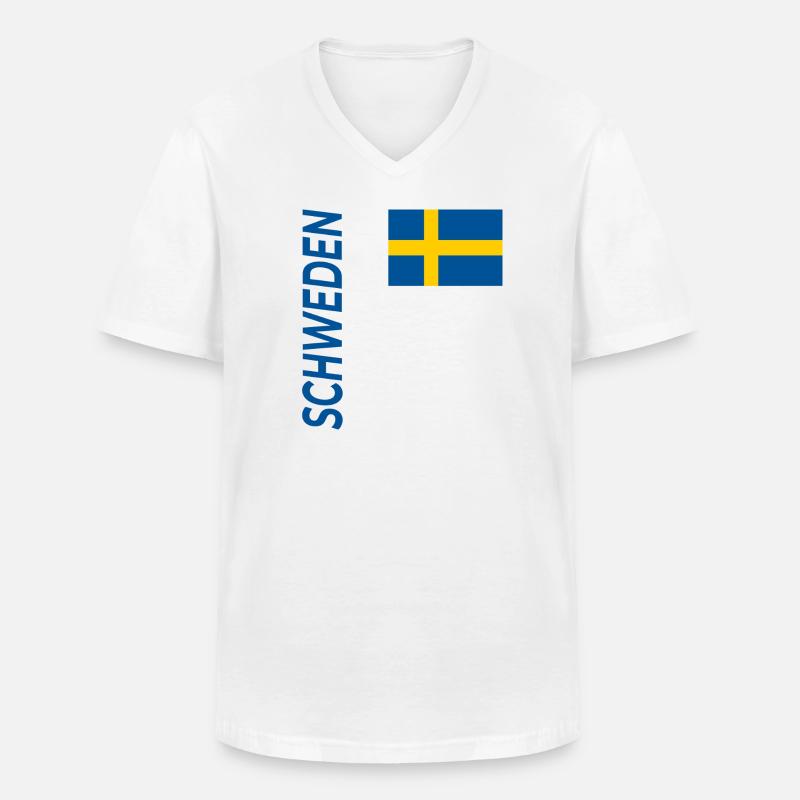 Malmö - Männer-T-Shirt mit V-Ausschnitt - Weiß