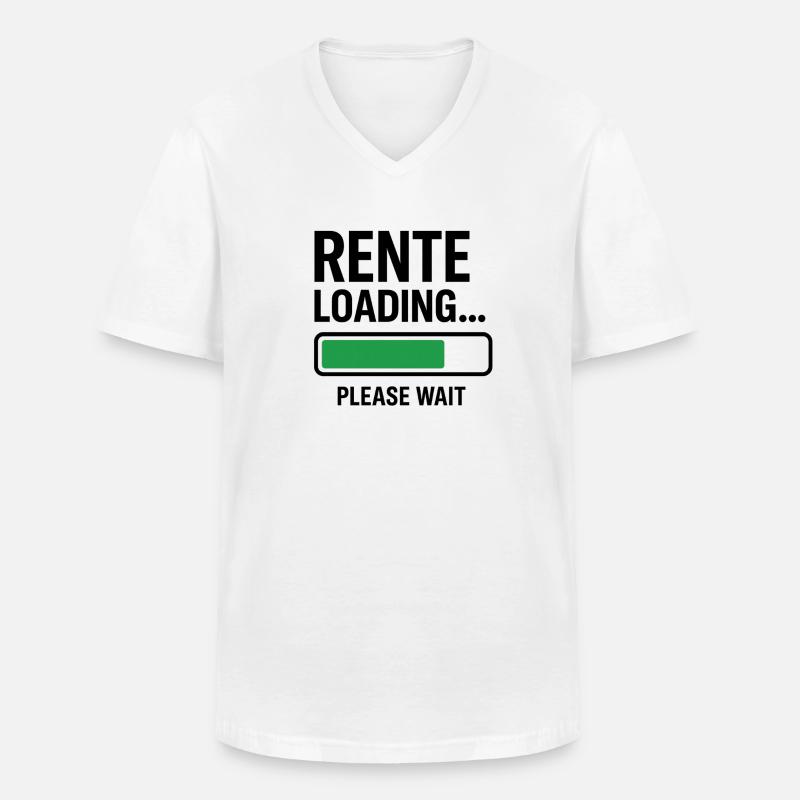 Rente Loading please wait - Männer-T-Shirt mit V-Ausschnitt - Weiß