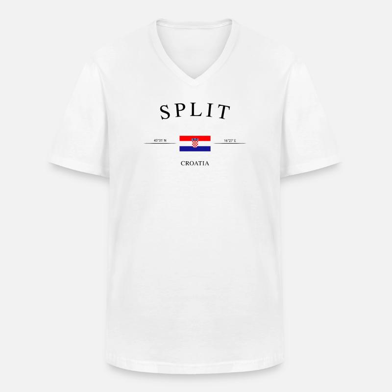 Split Kroatien – Urlaub Souvenir & Geschenk - Männer-T-Shirt mit V-Ausschnitt - Weiß