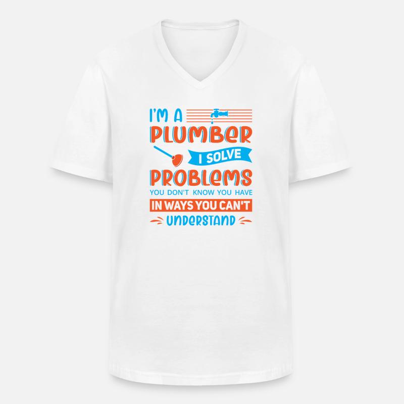Heating Engineer Heating Construction Plumber Plumber - Men's V-Neck T-Shirt - white