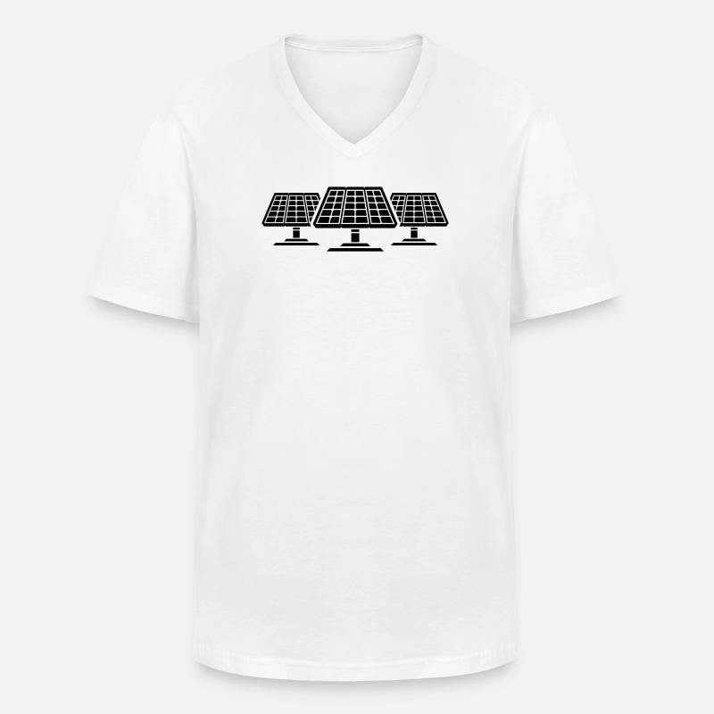 Solar PV Anlage Panele - Männer-T-Shirt mit V-Ausschnitt - Weiß