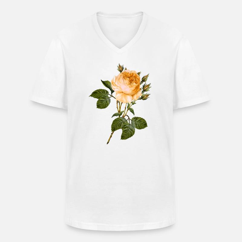 Blume - Männer-T-Shirt mit V-Ausschnitt - Weiß