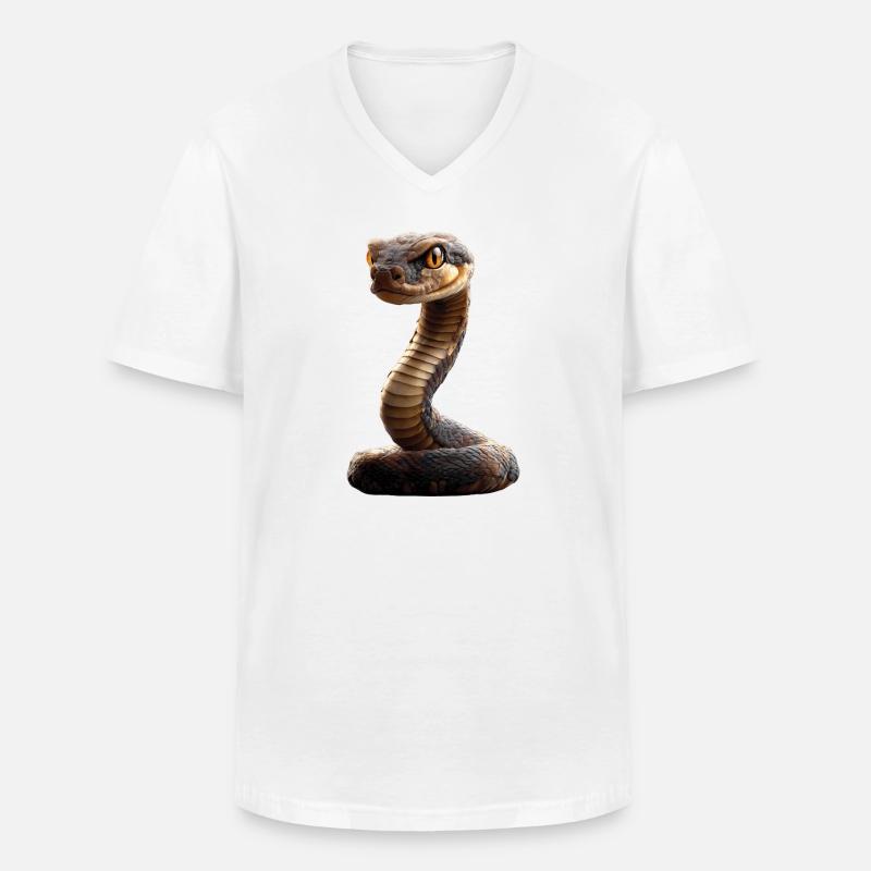 snake, python, cobra, rattlesnake, snakes - Men's V-Neck T-Shirt - white