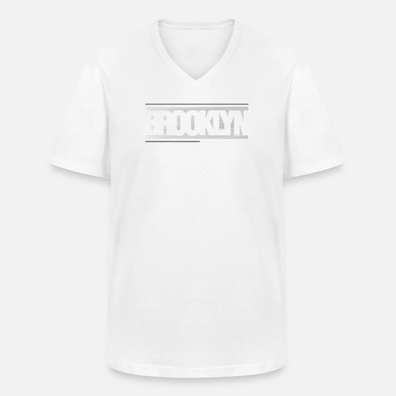 Winde der Skyline von Brooklyn Silhouette - Männer-T-Shirt mit V-Ausschnitt - Weiß