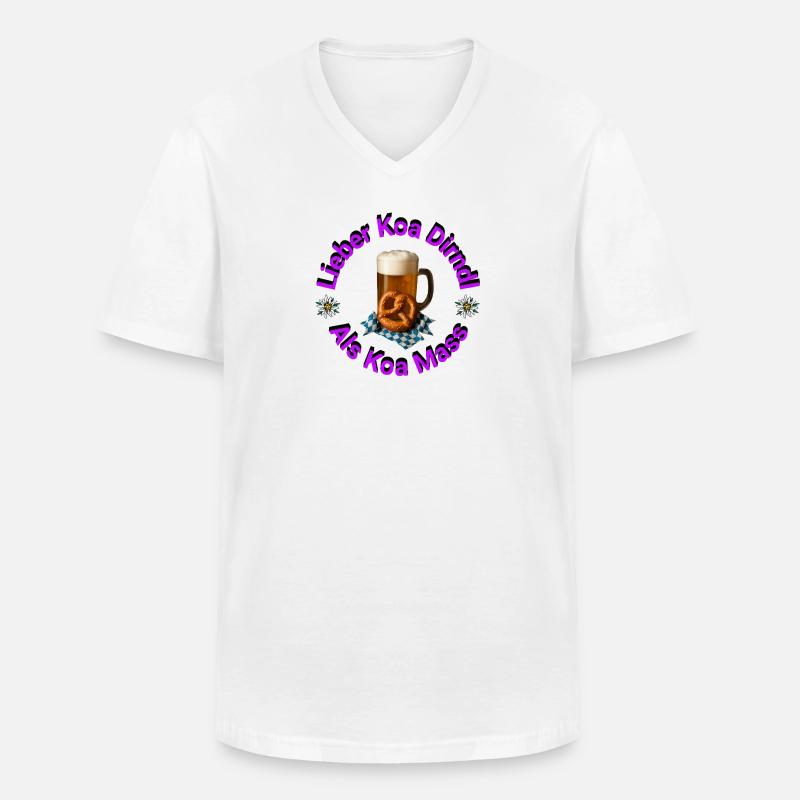 Lieber Koa Dirndl Als Koa Mass - Männer-T-Shirt mit V-Ausschnitt - Weiß