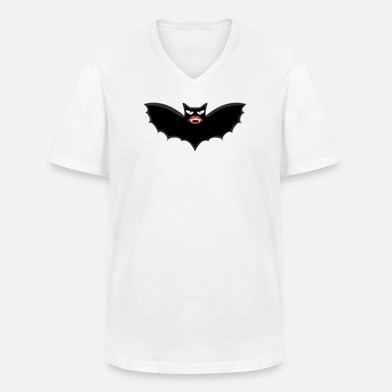Gothic Vampire bat with huge lips - Men's V-Neck T-Shirt - white