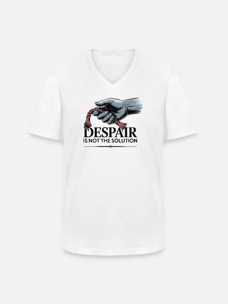 Resilient Hand Holding Frayed Rope - Men's V-Neck T-Shirt - white