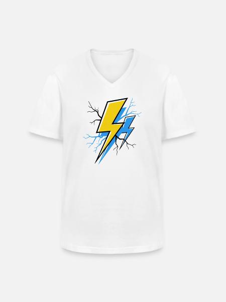 Blue Yellow Ray - Men's V-Neck T-Shirt - white