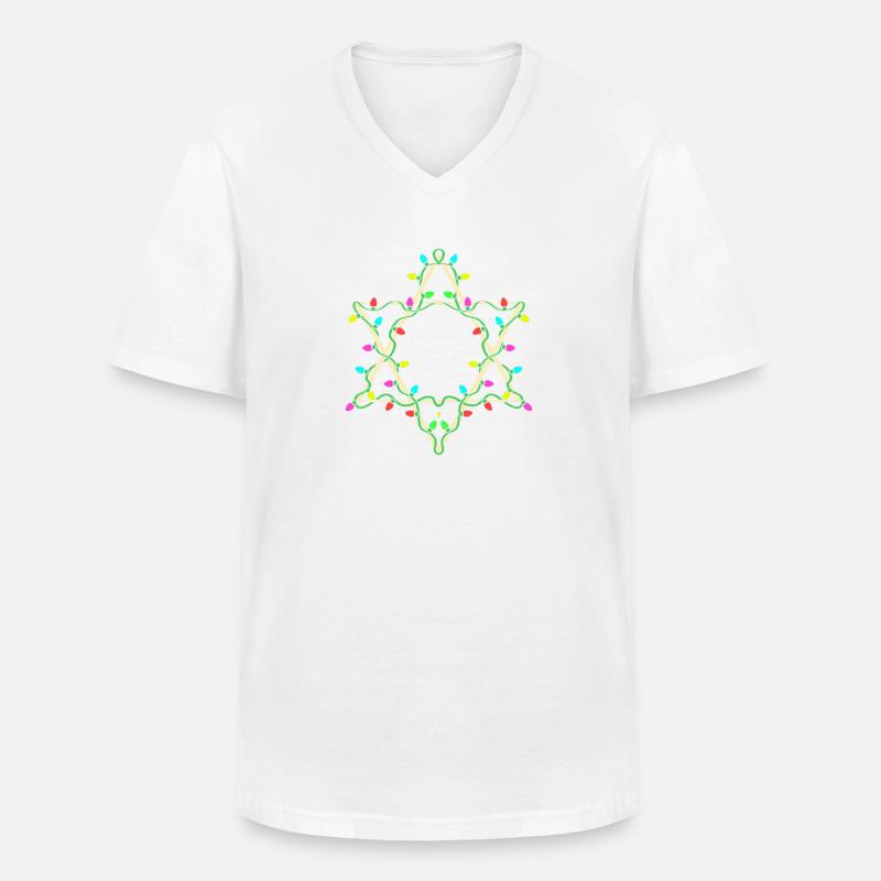 Hanoukka Hanoukka Hanoukka - T-shirt col V Homme - blanc