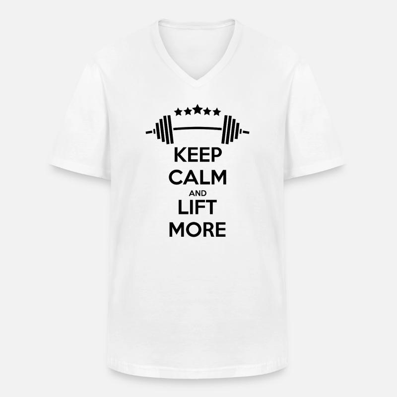Keep Calm GYM: Kraft & Motivation - Männer-T-Shirt mit V-Ausschnitt - Weiß