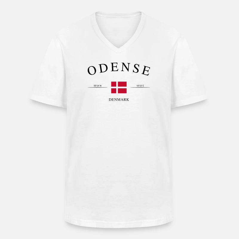Odense Dänemark – Urlaub Souvenir & Geschenk - Männer-T-Shirt mit V-Ausschnitt - Weiß