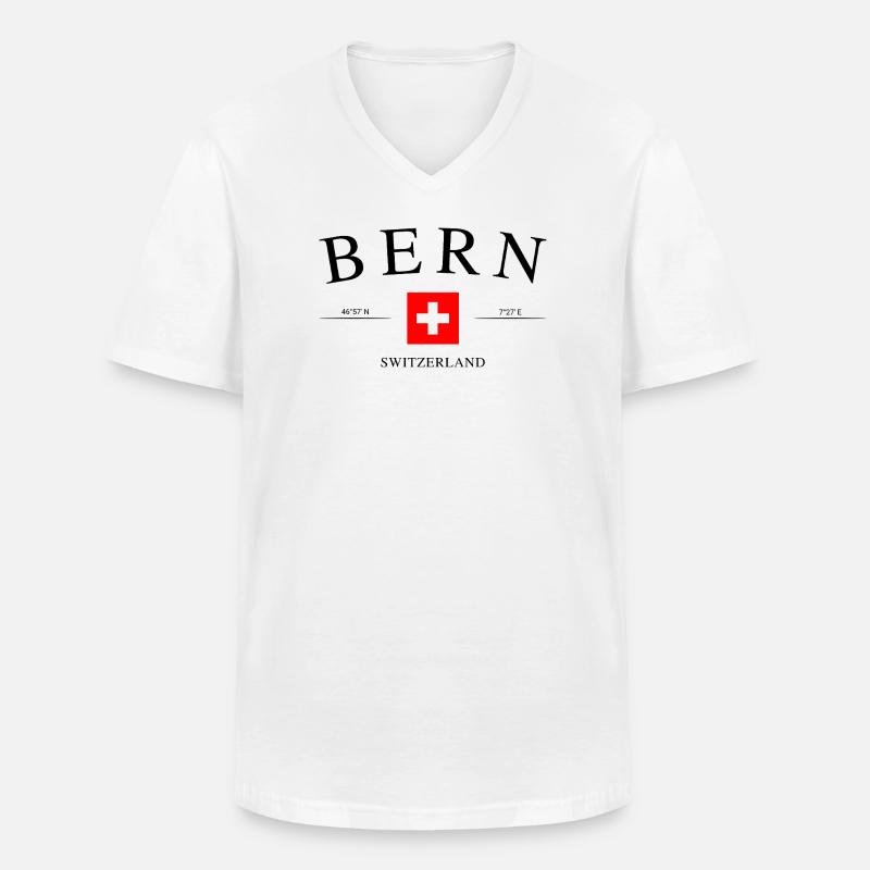Bern Schweiz – Urlaub Souvenir & Geschenk - Männer-T-Shirt mit V-Ausschnitt - Weiß