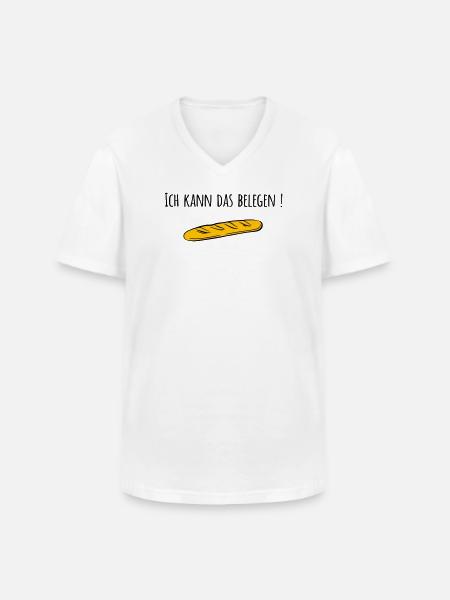 Baguette - Männer-T-Shirt mit V-Ausschnitt - Weiß