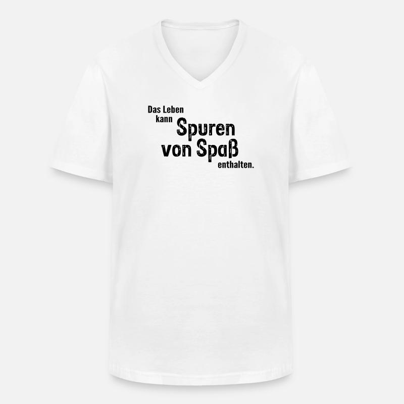 Spuren von Spass - Männer-T-Shirt mit V-Ausschnitt - Weiß