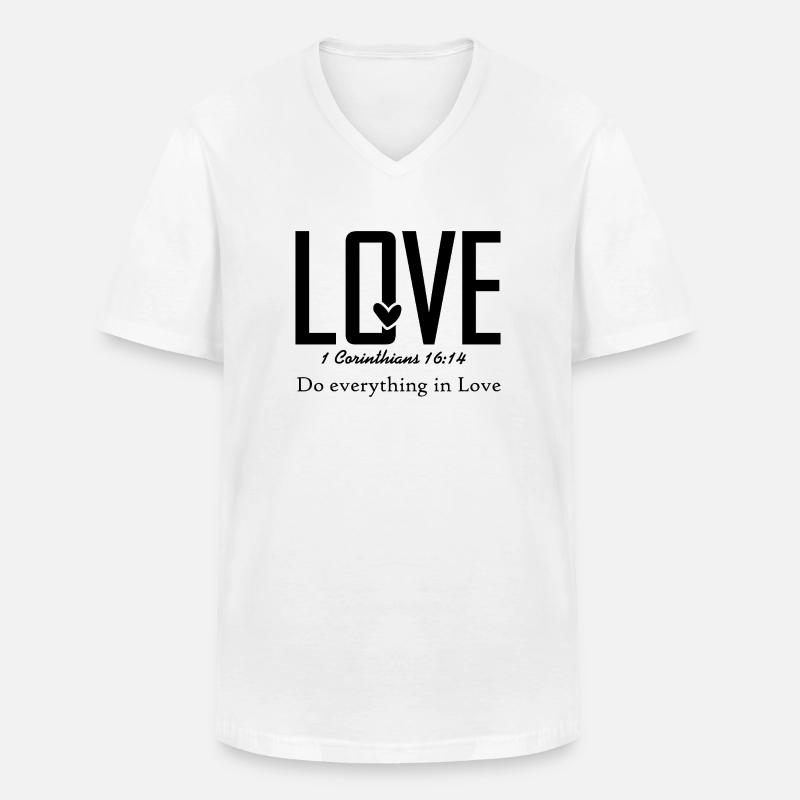 Designanalyse fehlt – Bild erneut hochladen - Männer-T-Shirt mit V-Ausschnitt - Weiß