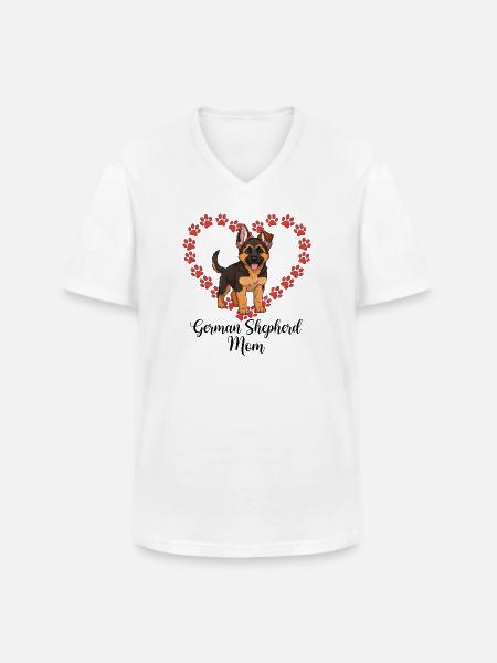 German Shepherd Mama Heart - Men's V-Neck T-Shirt - white