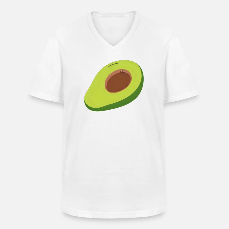 Avocado Halbschnitt Illustration - Männer-T-Shirt mit V-Ausschnitt - Weiß