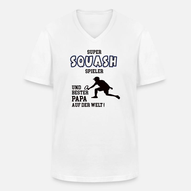 Squash Spieler Squasher Papa Vater Mann - Männer-T-Shirt mit V-Ausschnitt - Weiß
