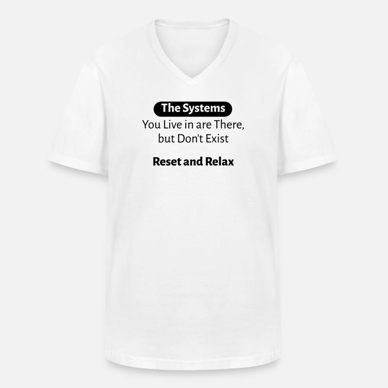 The_Systems - Männer-T-Shirt mit V-Ausschnitt - Weiß