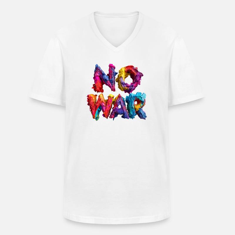No War Farbexplosion - Männer-T-Shirt mit V-Ausschnitt - Weiß