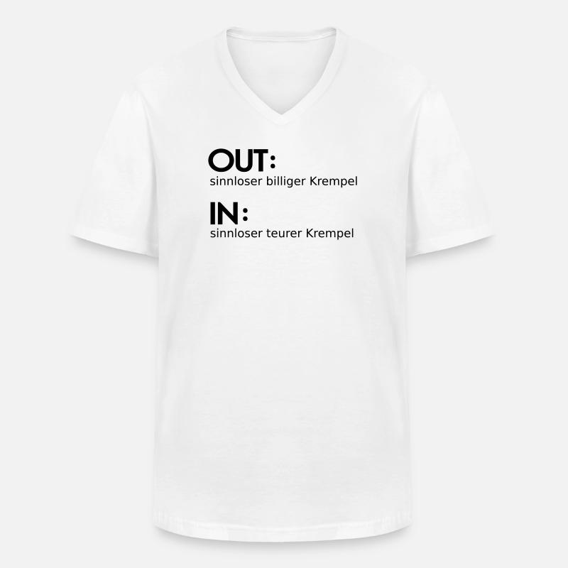 In - Out - Männer-T-Shirt mit V-Ausschnitt - Weiß