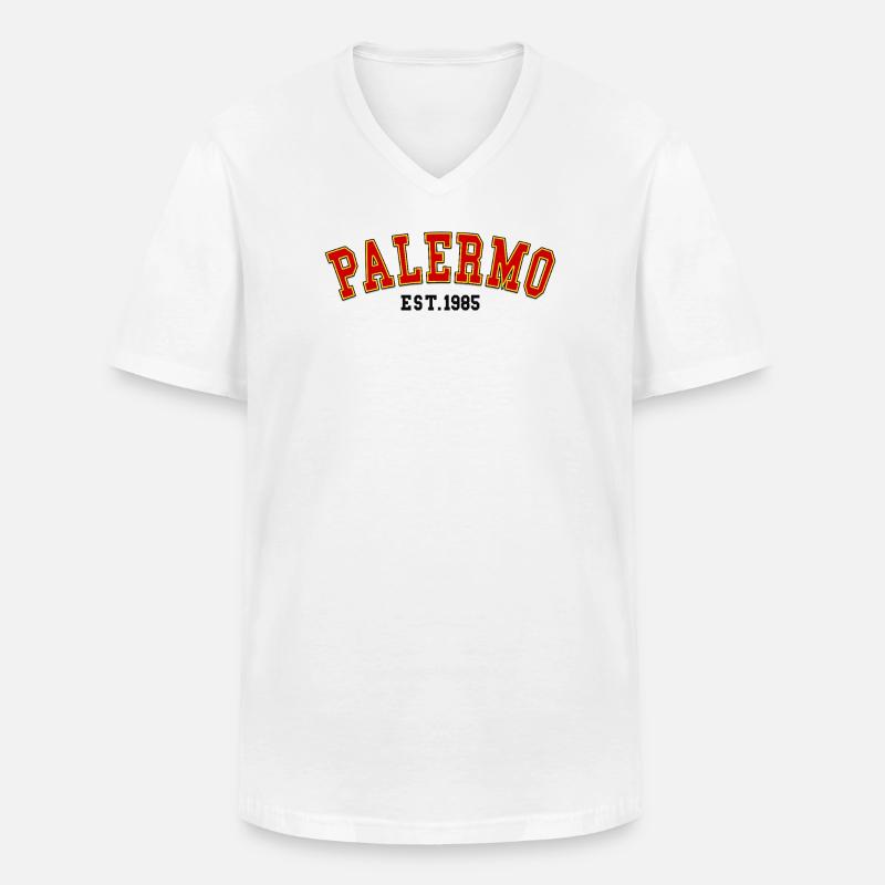 Palermo Est.1985 - Männer-T-Shirt mit V-Ausschnitt - Weiß