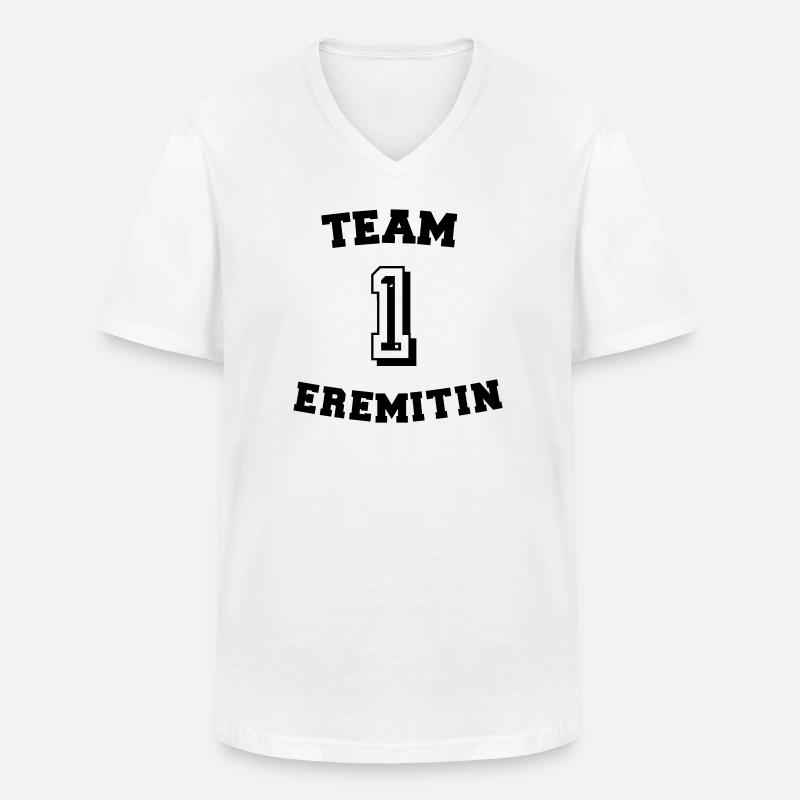 Team Eremitin - Männer-T-Shirt mit V-Ausschnitt - Weiß